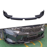 G20 LCI Gloss Black M Performance Style Front Lip 3pc - G20 3-Series LCI M Sport