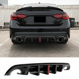 2018-2024 Q50 Gloss Black LED Rear Diffuser - Infiniti Q50