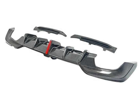 G20 K Style Carbon Fiber Rear Diffuser w/Led Light - G20 3-Series PRE LCI