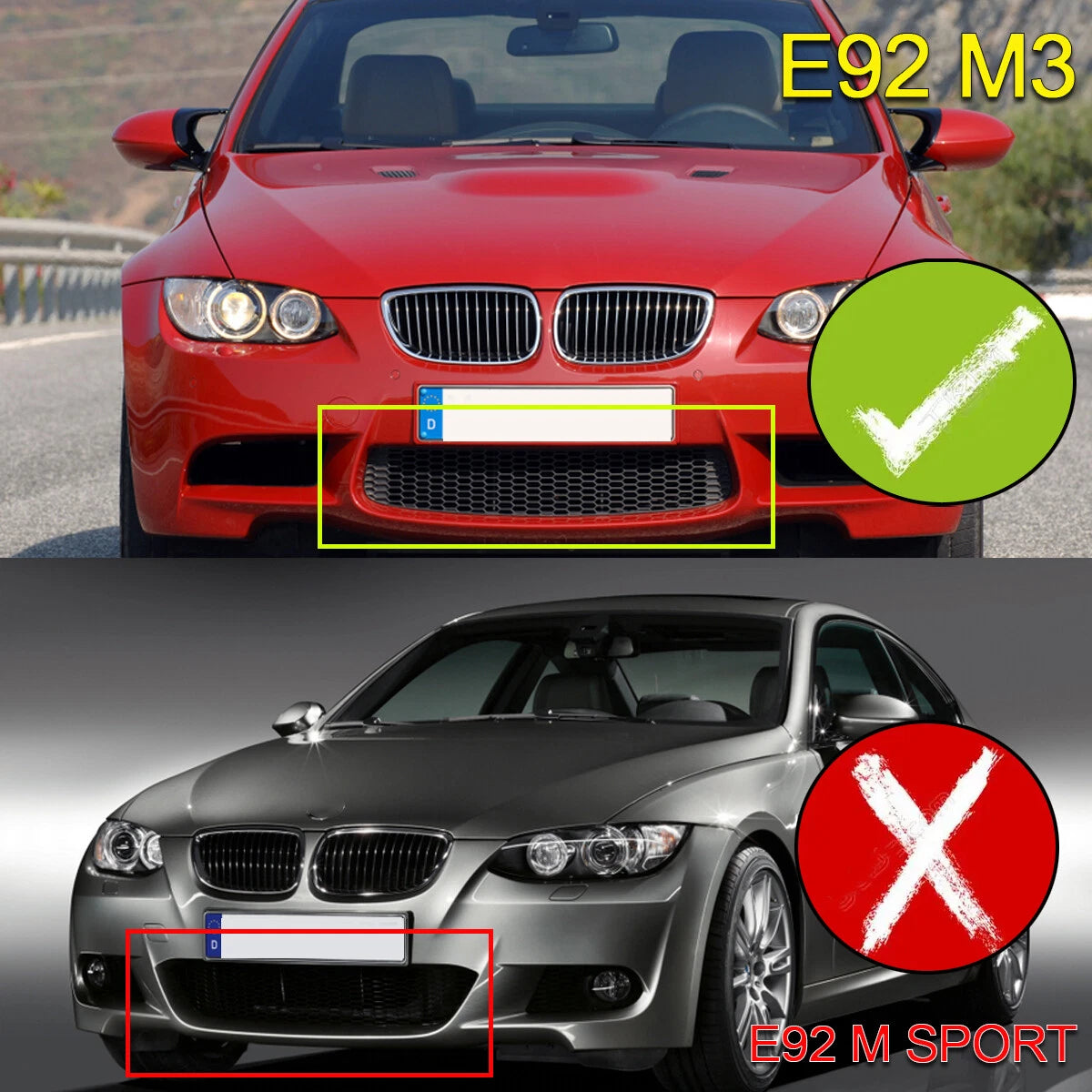 E9X M3 GTS Style Gloss Black Front Lip - E90 E92 E93 M3