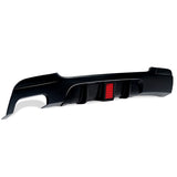E92/E93 Gloss Black LED F1 Style Rear Diffuser - E92/E93 3-Series Single Exhaust Tip