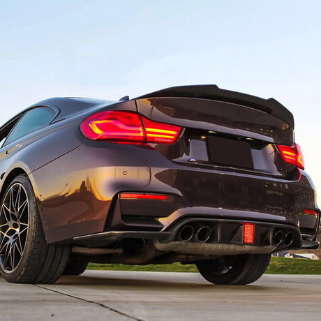 F8X M3/M4 Gloss Black V Style LED Rear Diffuser - F80 M3 F82/F83 M4