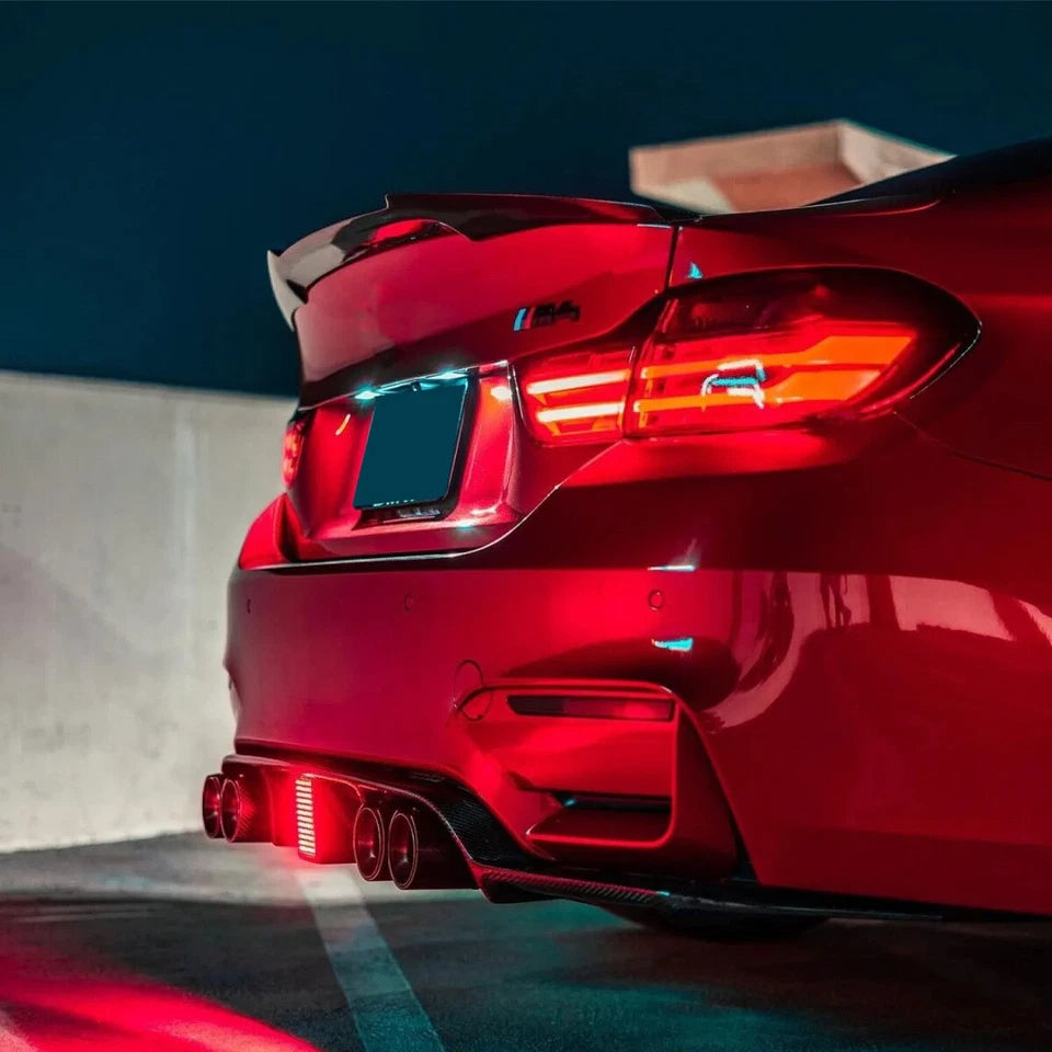 F8X M3/M4 Gloss Black V Style LED Rear Diffuser - F80 M3 F82/F83 M4
