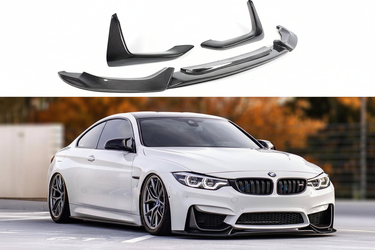 F8X Carbon Fiber Varis Style Front Lip + MP Lower Splitters - F80 M3 F82 F83 M4