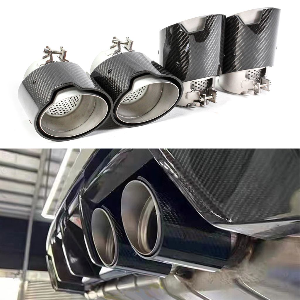 G80 G82 MP Style Gloss Carbon Fiber Exhaust Tips (x4) - BMW G80 M3 G82 G83 M4